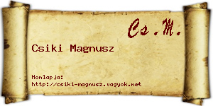 Csiki Magnusz névjegykártya